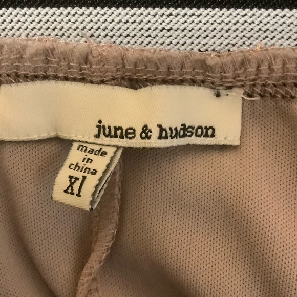 JUNE & HUDSON METALLIC PINK MIDI LINED SKIRT/ Size XL - Picture 9 of 10